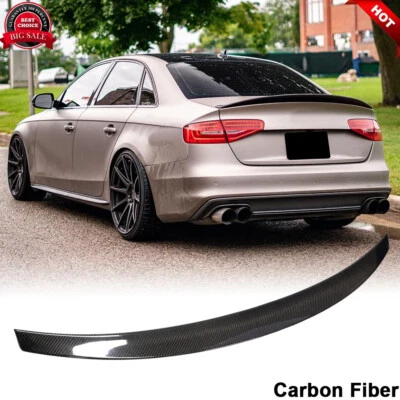 Alerón trasero de carbono real para Audi S4 B8.5 sedán 2013-2016 alerón alto Foto 1 de 4