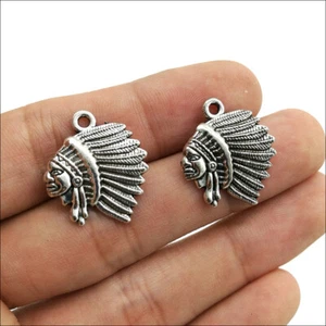 6/20/60/100pc Retro Jewellery Making DIY Tribal Chief Charms Pendants 21x18mm - Picture 1 of 5