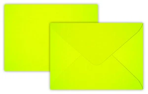 25- Briefumschläge B6 DIN ( 12,5-17,6 cm ) - Neon Gelb, Feuchtklebend - Bild 1 von 4