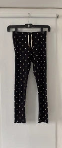 NEW ZARA BLACK TEXTURED RIBBED POLKA DOT LEGGING Elastic Waist Size 10 Y 6787g - Picture 1 of 6