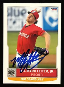 Mark Leiter Jr. Signed 2021 Choice #21 Erie SeaWolves - Picture 1 of 2