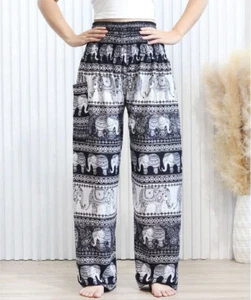 New Ladies Harem Pants Baggy Bohemian Boho Hippie Aladdin Yoga Genie Trousers HF - Photo 1/4