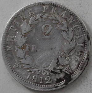 FRANCE 2 FRANCS 1812 W SILVER - Picture 1 of 2