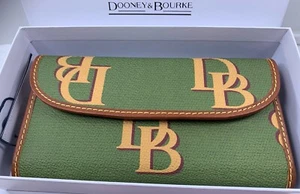 Dooney & Bourke Monogram Continental Clutch Wallet Avocado 🥑 Color - Picture 1 of 12