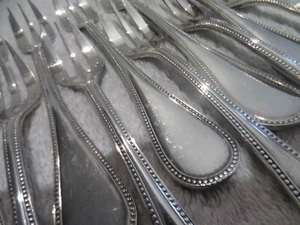 Vintage French silver-plated 12 pastry cake forks Christofle perles pearls 16cm - Picture 1 of 8