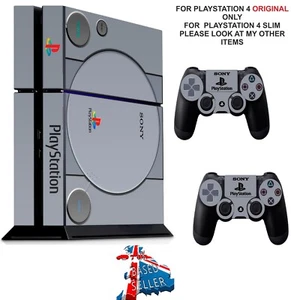PS1 RETRO STYLE PS4 PROTECTIVE SKIN DECAL VINYL STICKER WRAP - Picture 1 of 7