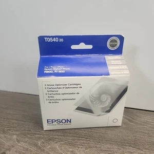 2 PK EPSON GLOSS OPTIMIZER INK CARTRIDGE T054020 R800, R1800 EXP. 10/2011 NEW - Picture 1 of 3