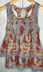 Jak & Peppar FOUNTAIN FREE tank Spa Blue sz 5 Floral Cross Back Tier - Picture 1 of 12