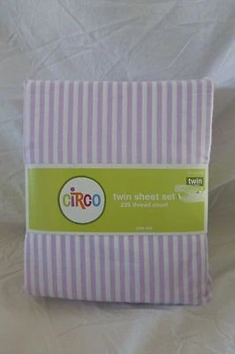 3 pc Circo Lavender & White Stripe Twin Sheet Set NIP - Image 1 of 4
