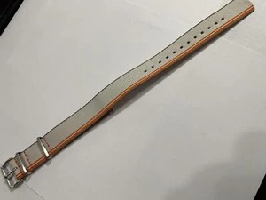 Seiko WatchBand Fabric SRPK73 One Piece Loop Thru 22mm Wide.White/Orange/Gray - Picture 1 of 5