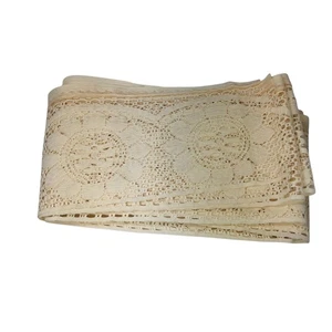 Corte de encaje floral cluny de algodón beige -5,25" - 9,33 yardas - Imagen 1 de 5