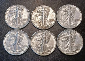 Medio dólar Walking Liberty 1941-1947-D de alto grado (todo como nuevo en D) - Imagen 1 de 2