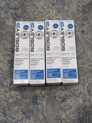 FOUR Bosley MD Mens Minoxidil 5% Hair Regrowth Treatment 1 Month Supply 7/23 - Image 1 of 4