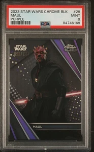 2023 Topps Star Wars cromo negro #29 Maul púrpura refractor/125 PSA 9 - Imagen 1 de 2