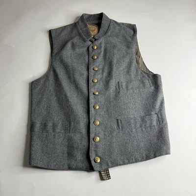 VTG Wah Maker True West Outfitters Vest Gray Civil War Reenact USA Made Men Sz S - Image 1 of 4
