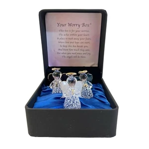 Angels worry box | Mindfulness box | Spiritual gifts Includes 3 glass worry ange - Picture 1 of 7