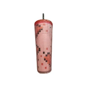 2025 Starbucks Valentine's Day Grid & Hearts 24oz Tumbler Pixel Edition New - Picture 1 of 4
