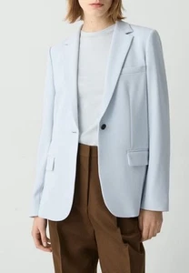Blazer Theory Talla 6 Mujer Staple B Clásico Crepé Un Botón Chaqueta Azul Pálido - Imagen 1 de 6