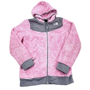 North Face Jacket Girls Large Pink Gray Fleece Denali Sweater Mixed Youth Kids G - Picture 1 of 12