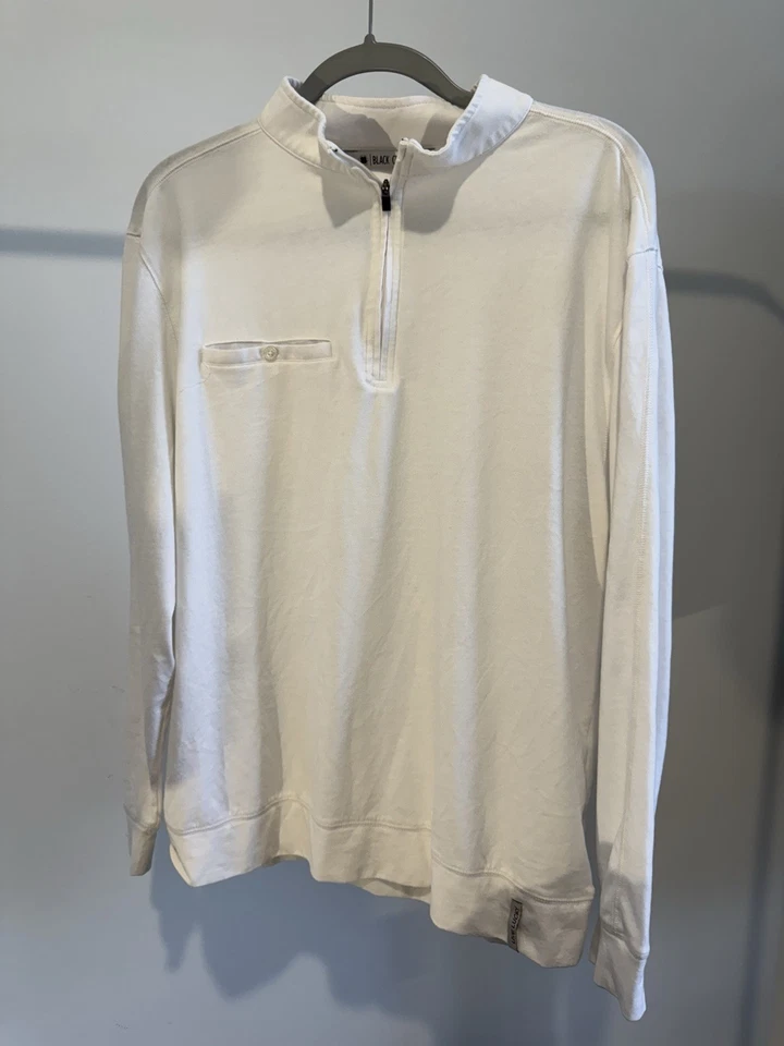 Black Clover Quarter-Zip Pullover Men’s XL | White | Live Lucky | Excellent Cond - Image 1 of 4