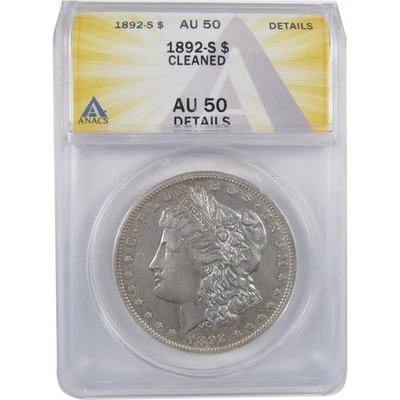 Moneda de 1 dólar Morgan S 1892 AU 50 detalles ANACS plata SKU:I18694 Foto 1 de 4