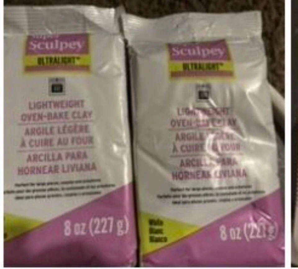 Lote de 2 argila polimérica Sculpey ultraleve 8 oz-branco - Imagem 1 de 1