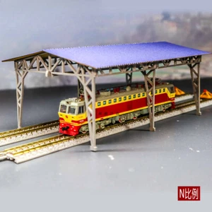 N Scale Diorama Railway Station Model Gauge Locomotive Depot Building Model - Picture 1 of 17