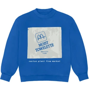 CPFM x McDonald's Moist Towelette Crewneck Blue - Picture 1 of 6