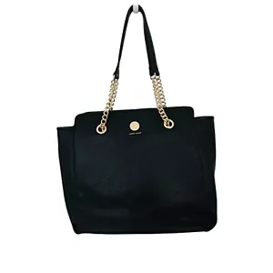 Anne Klein schwarz gold Kette Knebel weich Shopper Handtasche Schultertasche - Bild 1 von 8