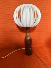 MID CENTURY DANISH 60'S TURNED TEAK WOODEN DESK LIGHT BEDSIDE TABLE LAMP SCANDI