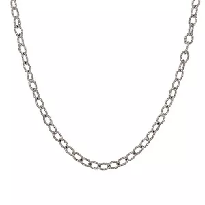 HANDGEFERTIGT! ART DECO FANCY LINK DIAMANTSCHLIFFEN KETTENKETTE 14K WEISSGOLD 18 ZOLL - Bild 1 von 10