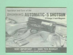 Browning Model A5 12ga Magnum Owners Manual Reproduction - Picture 1 of 1