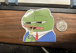 Pepe The Frog Lighting A Cig - Sticker - Bild 1 von 2