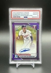 2024 Bowman Cromo 1° Daiber De Los Santos Viola Rifrattore Auto /250 Rc PSA 10 - Foto 1 di 2