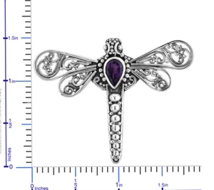 Libelle Brosche Anstecknadel Anhänger Bali Amethyst in Sterling Silber (7,1 g) 1,20 ct - Bild 1 von 4