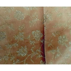 Velluto Glitter Broderie Beige cm 50 x 70 - Imagen 1 de 1