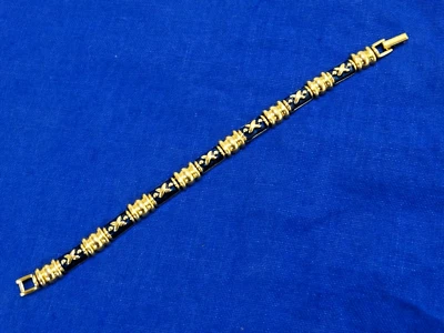 Joan Rivers Signed Gold Tone With Blue Linked Bracelet 7" Long - Image 1 of 4