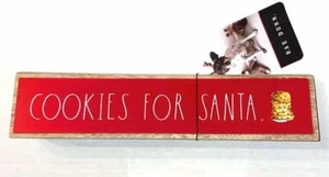 Rae Dunn red Christmas cookies for Santa wooden decor Sign 3" x 12" nwt new - Picture 1 of 4