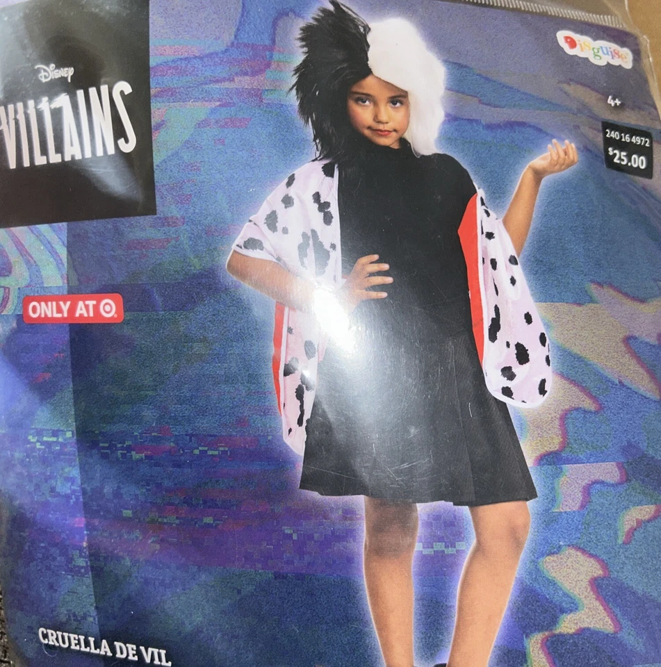 Peluca y Estola Disfraz Cruella de Vil Halloween Disney 101 Dalmations Niños Talla Foto 1 de 1