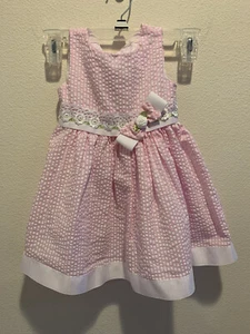Rare Edition Little Girls 2T Pink & White Summer Party Dress - Picture 1 of 6