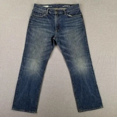 Gap 33x30 Standard Fit Blue Jeans Vintage 2000s Retro Stained Faded - Image 1 of 4