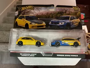 2025 Hot Wheels Premium Car Culture Honda 2 Pack ‘99 Civic EK9 +‘24 Civic Type R - Picture 1 of 1