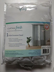 Curtain Fresh 95" Arm & Hammer Odor Curtain Panel - White -Size: 54"x95" - Picture 1 of 4
