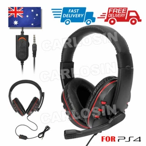 Gaming Headset Headphone w/ Microphone Volume Control for Sony PS4 PlayStation 4 - Picture 1 of 12
