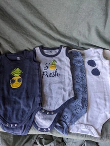 Baby Ananas Tank Body Set 9-12m 4tlg HB Sommer Sonnenbrille Jungen blau schwarz - Bild 1 von 15