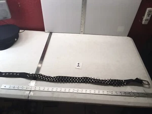 BULLET BELT USED 100% POLYESTER 39’ LONG SILVER BRONZE SELL PUNK GOTH DEATH ROCK - Picture 1 of 12