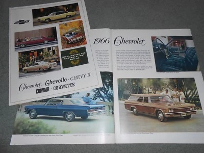 Chevrolet 1966 folleto/catálogo '66 Impala Chevelle Nova Corvette Corvair SS + Foto 1 de 3