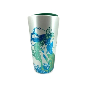 Starbucks Siren Travel Mug Tumbler Blue Green Gold Mermaid 2022 with Lid Ceramic - Bild 1 von 9