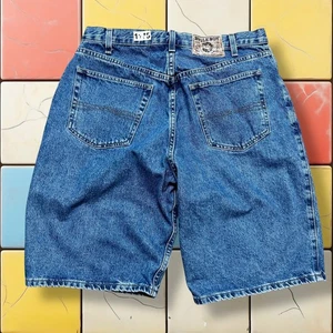 Vintage Y2K Bugle Boy Denim Shorts Mens 36 Blue Baggy Skater 90s Jean Carpenter - Picture 1 of 14