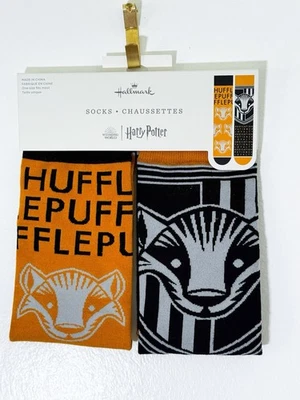 Harry Potter Hufflepuff 船袜 均码 不匹配 一对 黄色/黑色 全新带标签 — 第 1/4 张图片